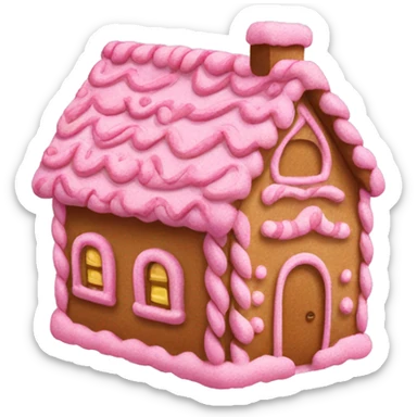 pink gingerbread house sticker