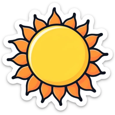 Vintage line Sun sticker