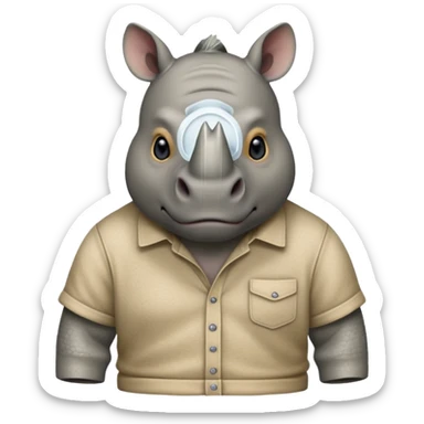 rhino with shirts sticker