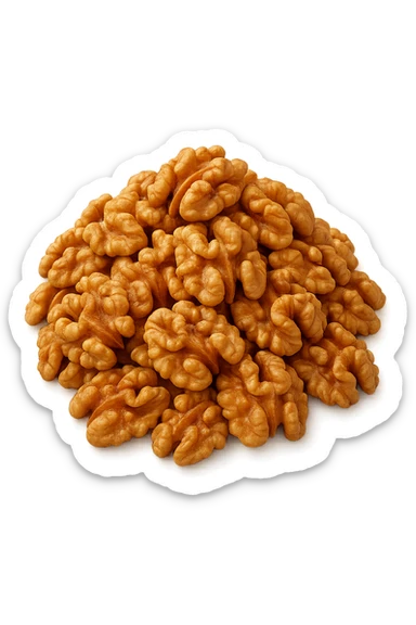 montagna di noci sbucciate, iperrealistici 4k sticker