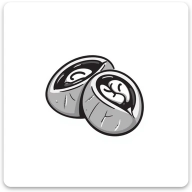 drawing of a date fruit with walnuts inside sticker