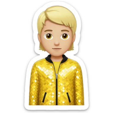 Bryan Abrams from Color Me Badd with blonde hair , yellow sequin outfit sticker