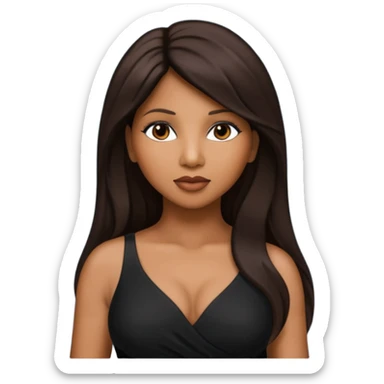 Toni Braxton with dark brown long hair  sticker