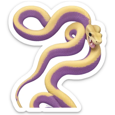 Pastel yellow and pastel purple ball python snake sticker