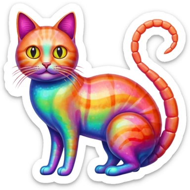 Cat with shrimp body, trippi troppi sticker