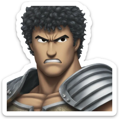 Guts from Berserk shows his biceps sticker