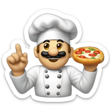Super Mario as a Chef gesturing a kiss of approval sticker
