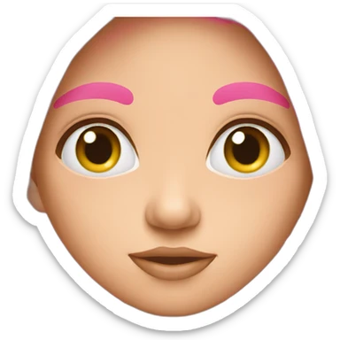 pink girl wet face sticker