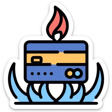 Gazprom Pay logo with credit card and gas flame symbol, payment app icon sticker