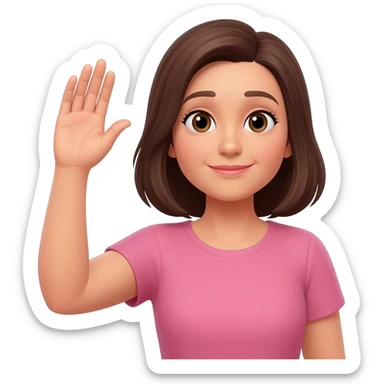 mujer levantando la mano derecha como pidiendo su turno, algo como este: 🙋 sticker