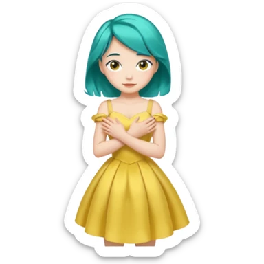 Teal hugs short hair with Belles wording sticker