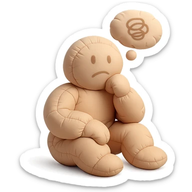 doodle person thinking sticker