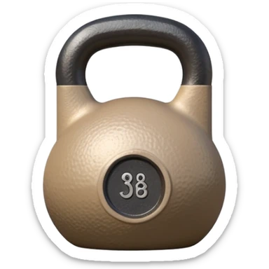 beige kettlebell, minimal aesthetic, realistic sticker