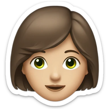 a girl with brown hair and green eyes loving music sticker