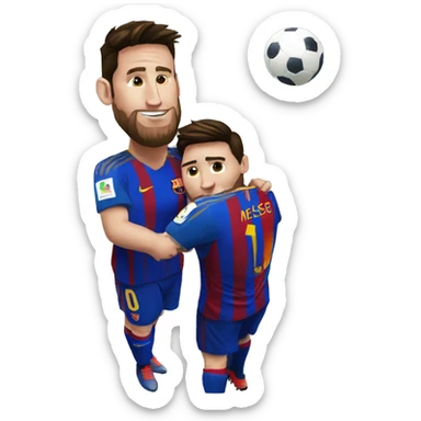 Messi taking a mate sticker