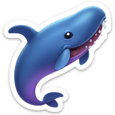 Blue whale purple, open mouth sticker