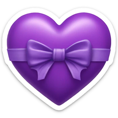 Purple heart with bow sticker