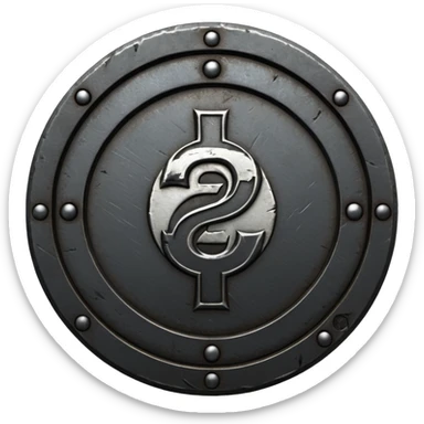 Minimal emoji, gothic metal coin made of black steel, engraved number 2 at the center, ancient industrial aesthetic, worn metal texture, no glow, no neon, flat emoji design, centered, transparent background sticker