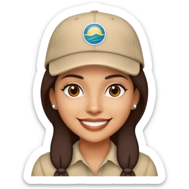 stylish latin-american woman wearing a cap and smiling sticker