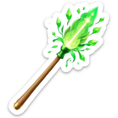Wand with green sparks sticker