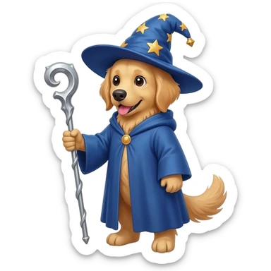 Dog wizard sticker