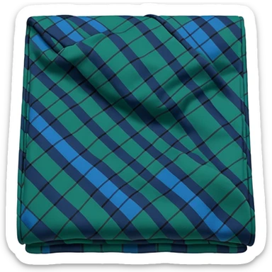 tartan blanket dark green folded  sticker