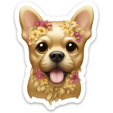 Golden frig with floral pattern on its body  sticker