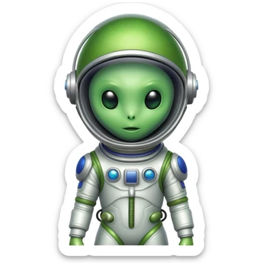 alien wearing a space suit sticker