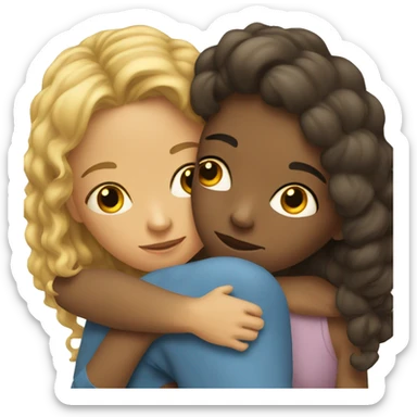 Two girls cuddling  sticker