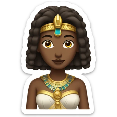 Cleopatra with long brown hair sticker