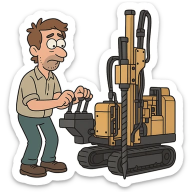 rack-mounted geotechnical drilling rig (Geoprobe-style soil sampling machine), transparent background sticker