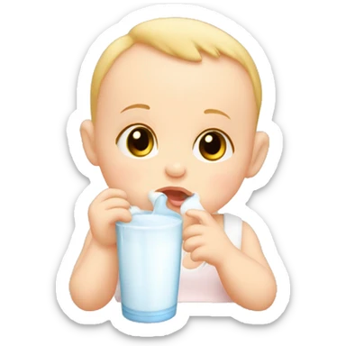 Baby drinking milk sticker