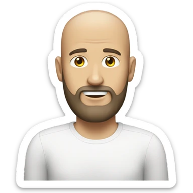 white man with beard and no hair standing infront of another white man with no hair sticker