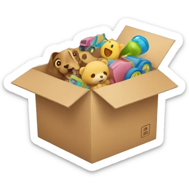 box full of toys sticker