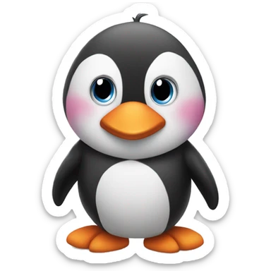 Pingvin wiht a love sticker