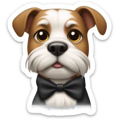 a  dog with a mustache and tuxedo sticker
