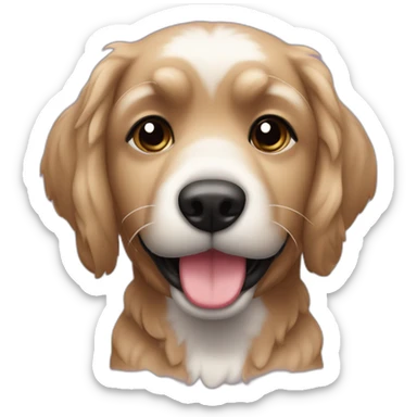 cachorrita maltes de pelo negro muy corto sonrriendo sticker