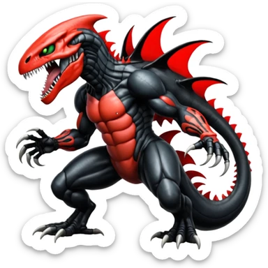 Venom-Groudon-Xenomorph-Darkrai-fusion, full body sticker