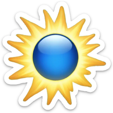 Blue sun sticker