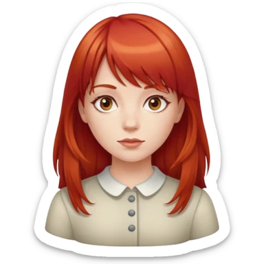 red hair girl with bangs sticker