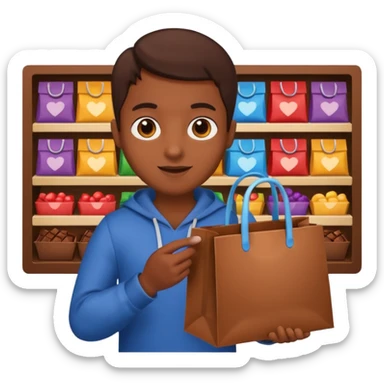 a person going to buy chocolate sticker