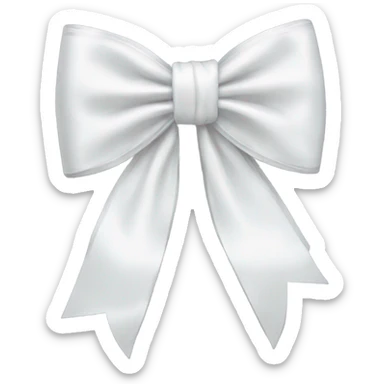 white satin bow sticker