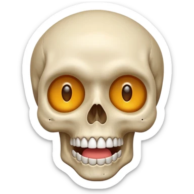 Skull mixed with shocked emoji sticker