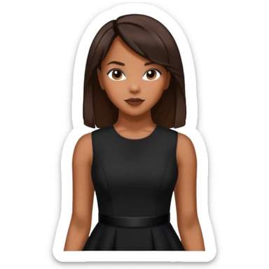 LeToya Luckett from Destiny's Child with long dark brown hair, black outfit sticker
