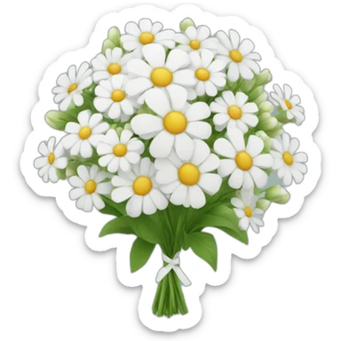 White flower bouquet sticker