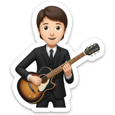 Paul McCartney playing guitar black suit sticker