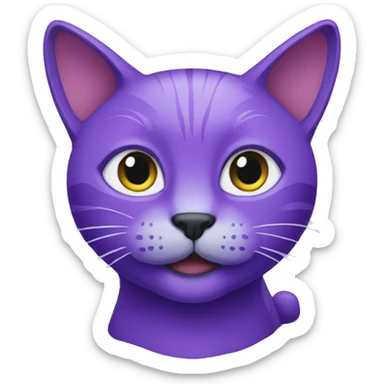 A purple cat emoji sticker