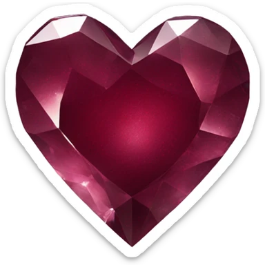 crystal heart with burgundy shimmer sticker