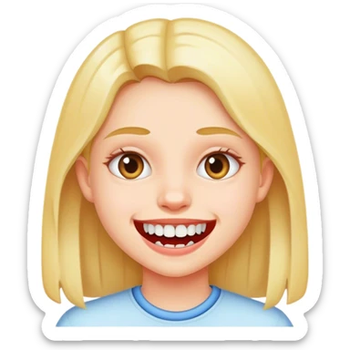 Girl with a gap tooth  sticker