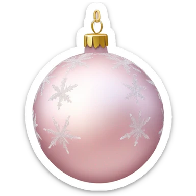 pale pink christmas bauble sticker